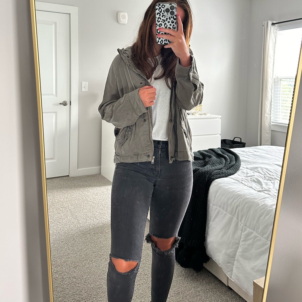 American Eagle Green Cargo Jacket - image 2